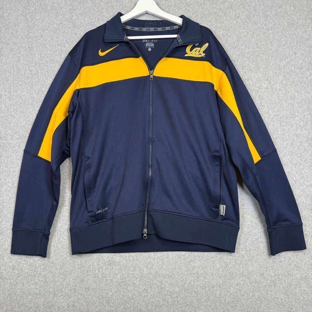 Nike Dri Fit Men's Size Large Dri Fit Blue Gold California Full Zip Jacket Coat